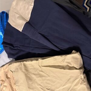 Navy and Beige Maternity Slacks Ankle Length